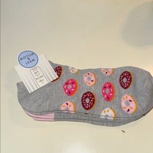 Grey Donut No-Show Socks - Pack of 2